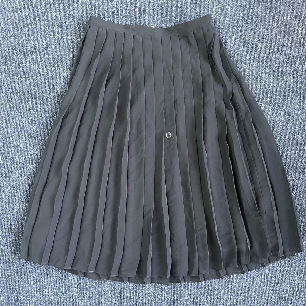 American Eagle Outfitters Skirt Womens 4 Black Pleated Chiffon Midi Lightweight